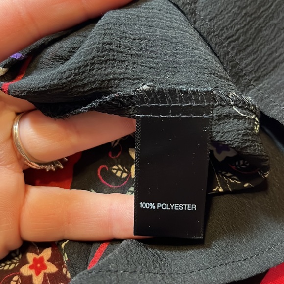 Avenue Plus Size Smocked Sheer Floral Top - Picture 5 of 5